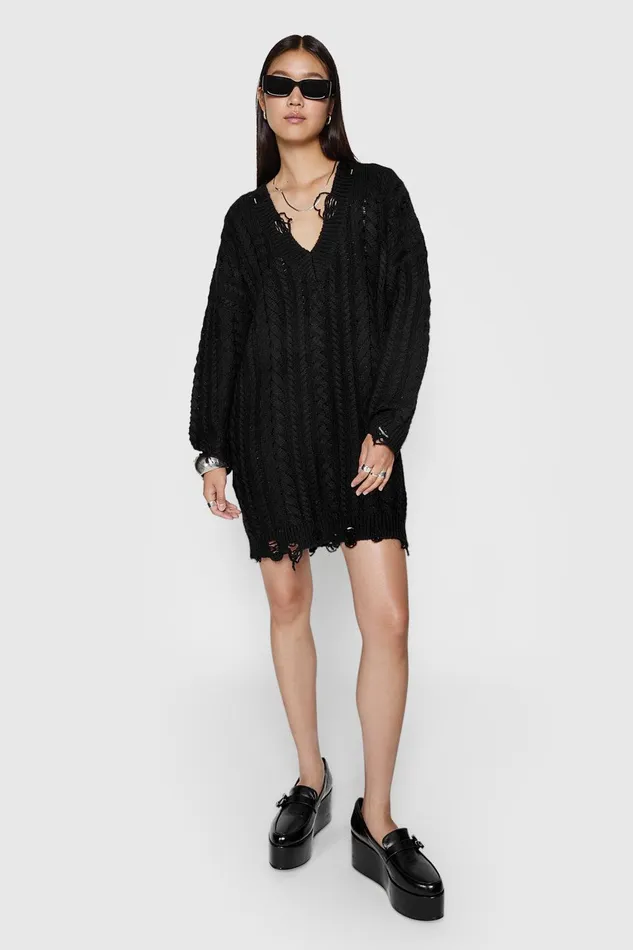 Rebecca Minkoff Sloane VNeck Dress Black Women Dresses