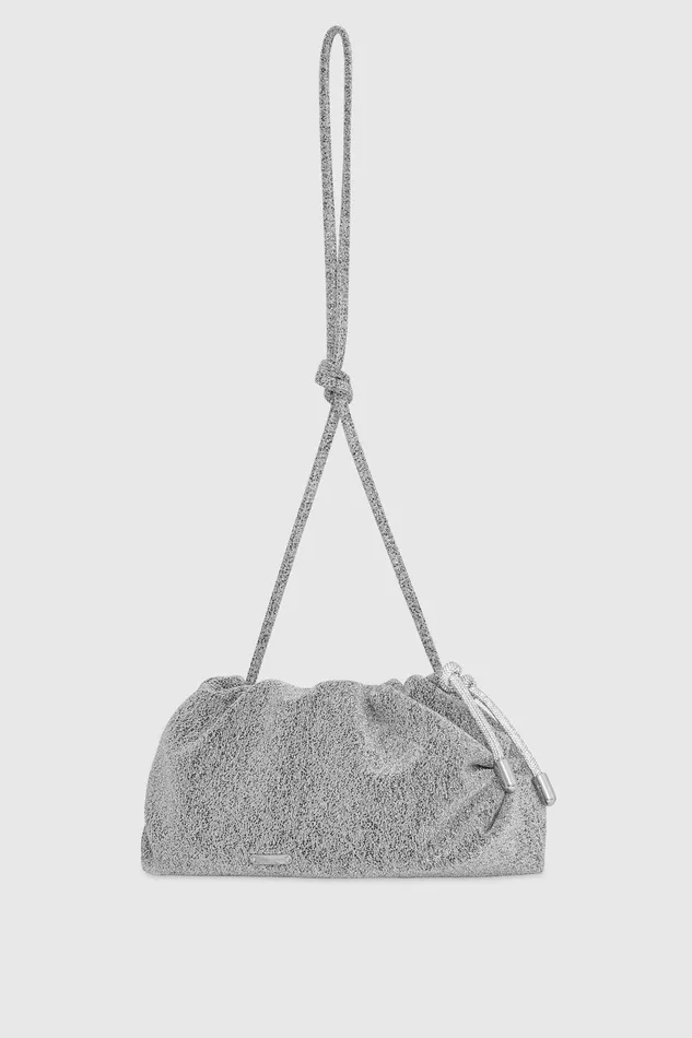 Rebecca Minkoff Tied Up Clutch Silver Women Clutches