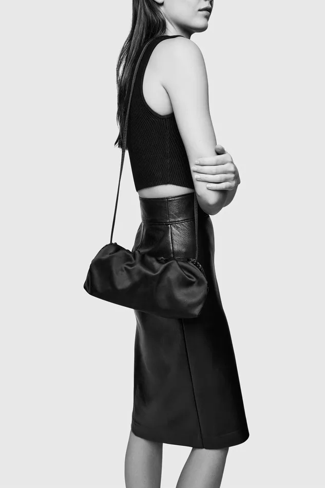 Rebecca Minkoff Tied Up Clutch Silver Women Clutches