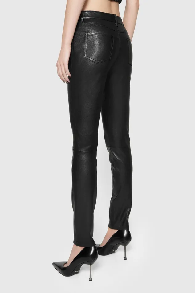 Rebecca Minkoff Ziggy Leather Pant Black Women Bottoms