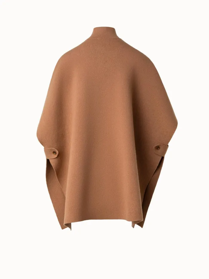 Reversible Cashmere Cape With Rooster Intarsia Vicunamulticolor Women Akris Knitwear