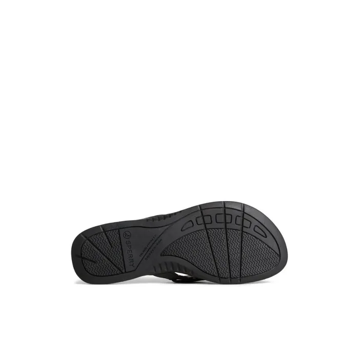 Sandals Women Sperry Seafish Leather Flip Flop Black