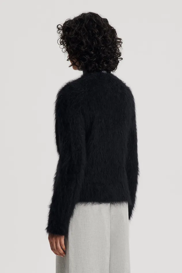 Scanlan Theodore Knitwear Women BRUSHED MOHAIR WRAP CARDIGAN BLACK Scanlan Theodore Knitwear Women BRUSHED MOHAIR WRAP CARDIGAN BLACK