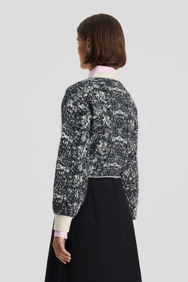 Scanlan Theodore OCELOT COCOON SWEATER BLACKCREAM Women Knitwear Scanlan Theodore OCELOT COCOON SWEATER BLACKCREAM Women Knitwear