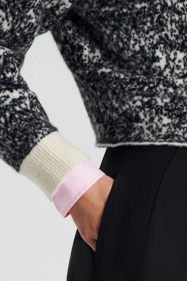 Scanlan Theodore OCELOT COCOON SWEATER BLACKCREAM Women Knitwear Scanlan Theodore OCELOT COCOON SWEATER BLACKCREAM Women Knitwear