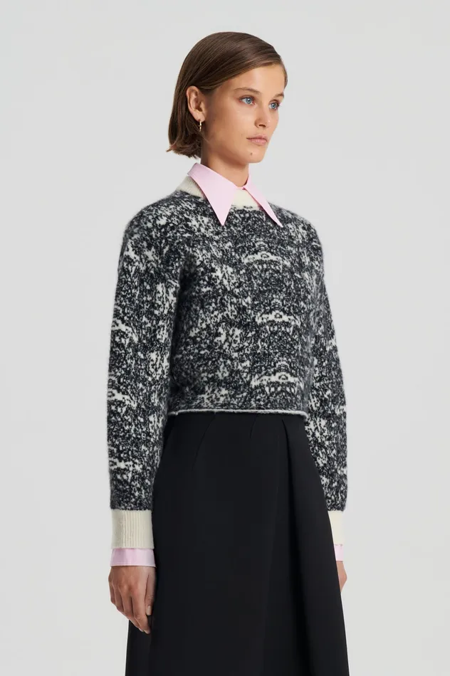 Scanlan Theodore OCELOT COCOON SWEATER BLACKCREAM Women Knitwear Scanlan Theodore OCELOT COCOON SWEATER BLACKCREAM Women Knitwear