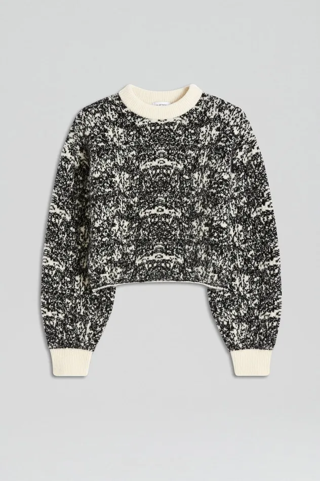 Scanlan Theodore OCELOT COCOON SWEATER BLACKCREAM Women Knitwear Scanlan Theodore OCELOT COCOON SWEATER BLACKCREAM Women Knitwear