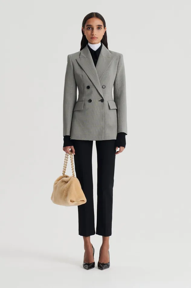 Scanlan Theodore TAILORED HOUNDSTOOTH JACKET BLACK Women Jackets Scanlan Theodore TAILORED HOUNDSTOOTH JACKET BLACK Women Jackets