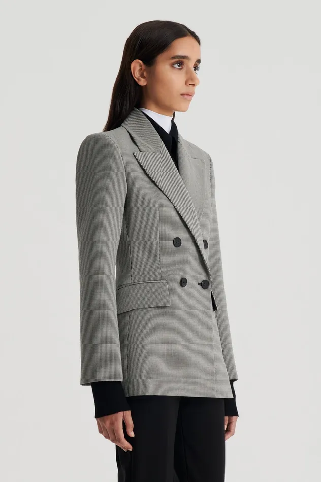 Scanlan Theodore TAILORED HOUNDSTOOTH JACKET BLACK Women Jackets Scanlan Theodore TAILORED HOUNDSTOOTH JACKET BLACK Women Jackets