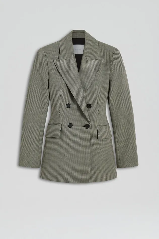 Scanlan Theodore TAILORED HOUNDSTOOTH JACKET BLACK Women Jackets Scanlan Theodore TAILORED HOUNDSTOOTH JACKET BLACK Women Jackets