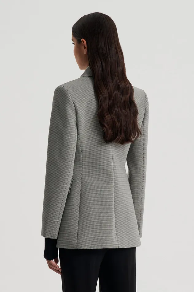 Scanlan Theodore TAILORED HOUNDSTOOTH JACKET BLACK Women Jackets Scanlan Theodore TAILORED HOUNDSTOOTH JACKET BLACK Women Jackets