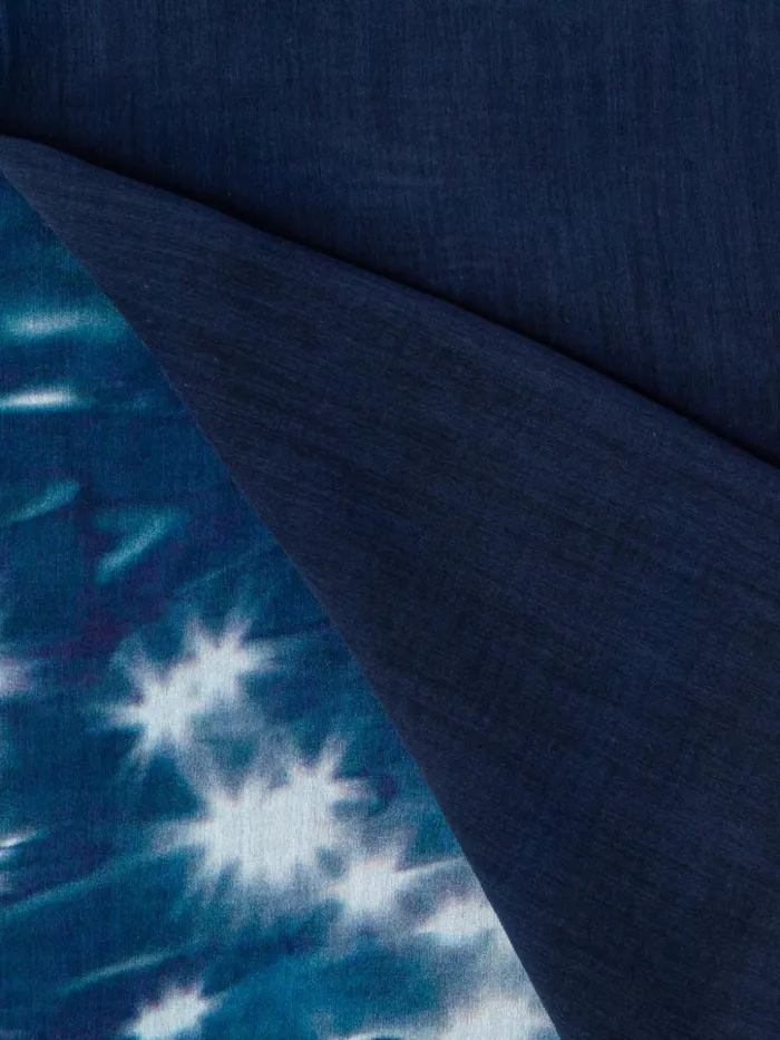 Scarf In Cotton And Silk With Reflecting Sun On Water Navy Water Reflection Women Akris Collector Scarves