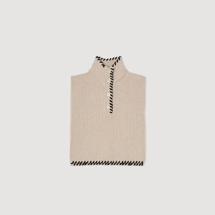 Scarves Women SANDRO Knit Collar Beige