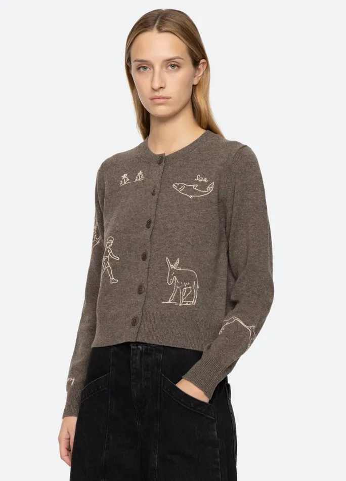 Sea New York Tops Women Demi Cardigan Gray Sea New York Tops Women Demi Cardigan Gray
