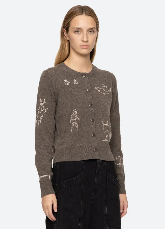 Sea New York Tops Women Demi Cardigan Gray Sea New York Tops Women Demi Cardigan Gray