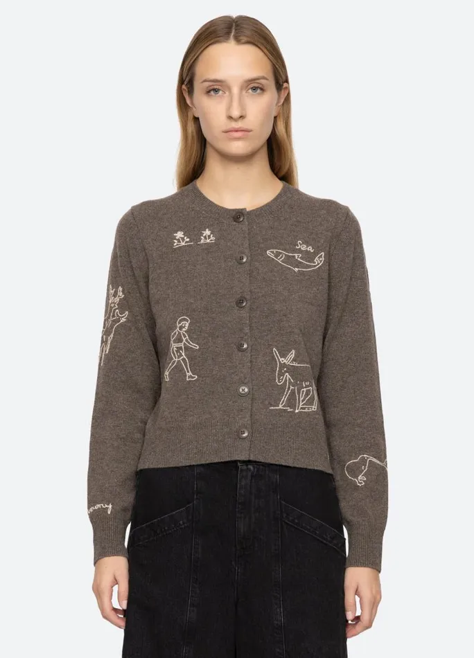 Sea New York Tops Women Demi Cardigan Gray Sea New York Tops Women Demi Cardigan Gray