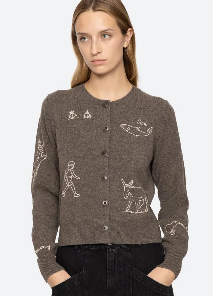 Sea New York Tops Women Demi Cardigan Gray Sea New York Tops Women Demi Cardigan Gray