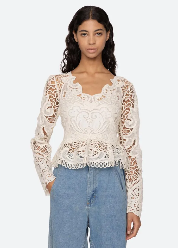 Sea New York Tops Women Gianna LS Top Bone