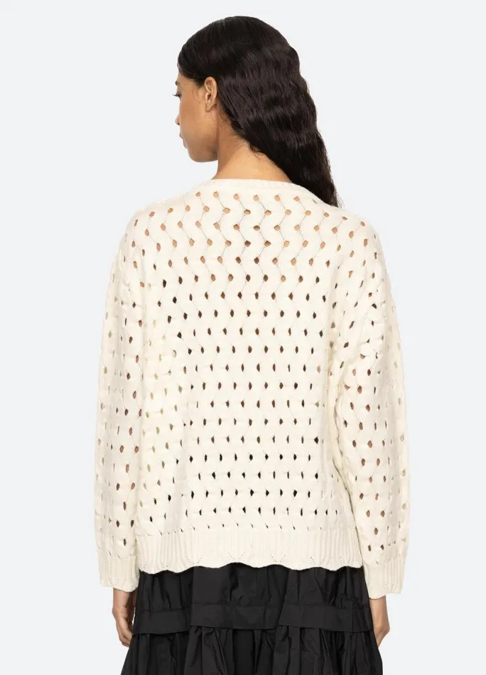 Sea New York Tops Women Leia LS Cardigan Cream Sea New York Tops Women Leia LS Cardigan Cream