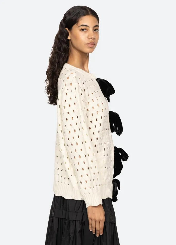 Sea New York Tops Women Leia LS Cardigan Cream Sea New York Tops Women Leia LS Cardigan Cream