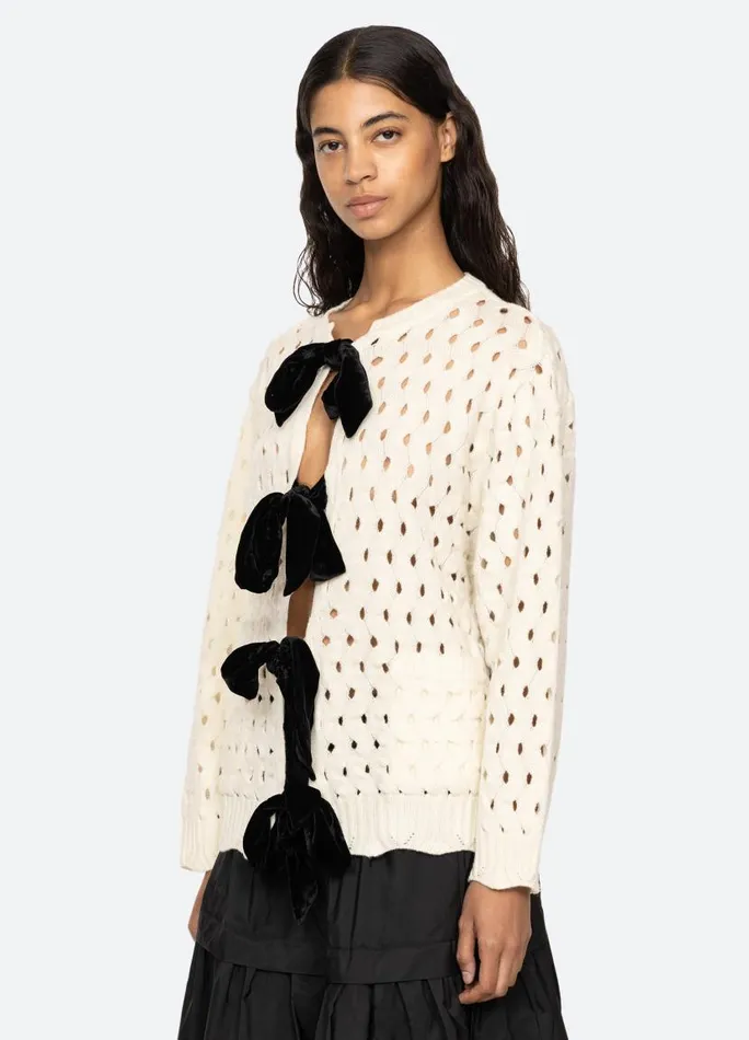 Sea New York Tops Women Leia LS Cardigan Cream Sea New York Tops Women Leia LS Cardigan Cream