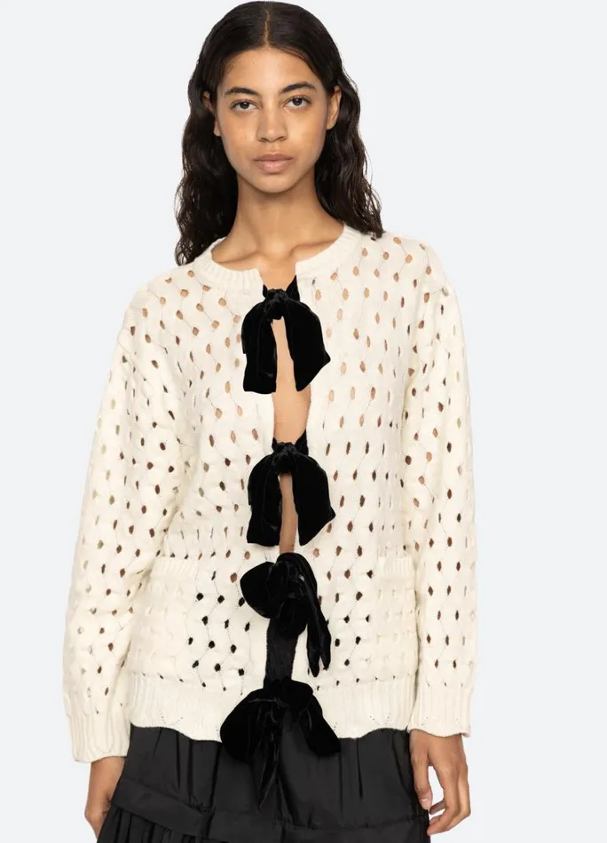 Sea New York Tops Women Leia LS Cardigan Cream Sea New York Tops Women Leia LS Cardigan Cream