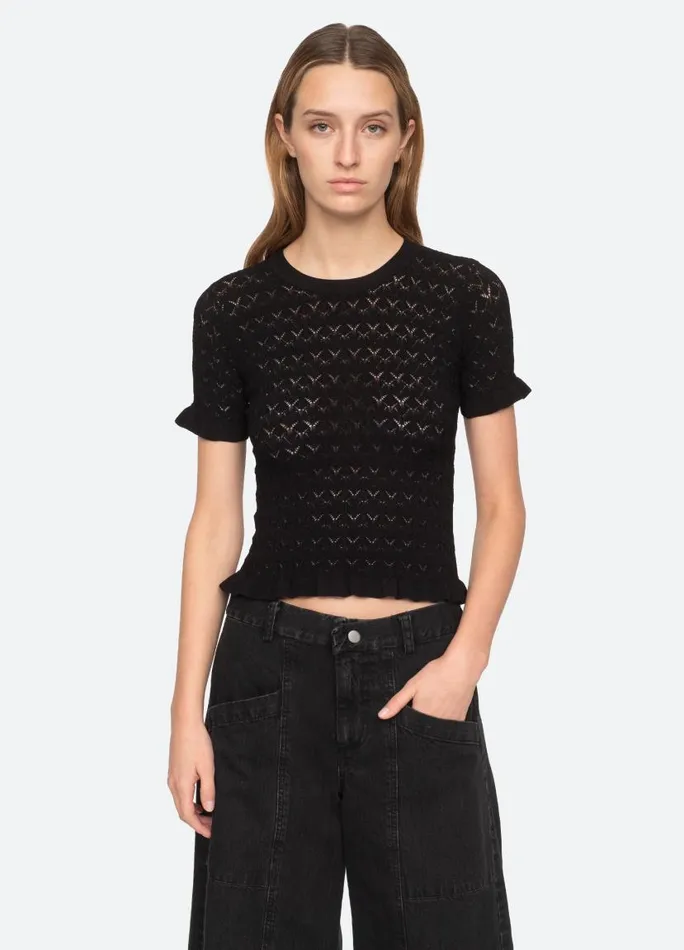 Sea New York Tops Women Rue SS Sweater Black