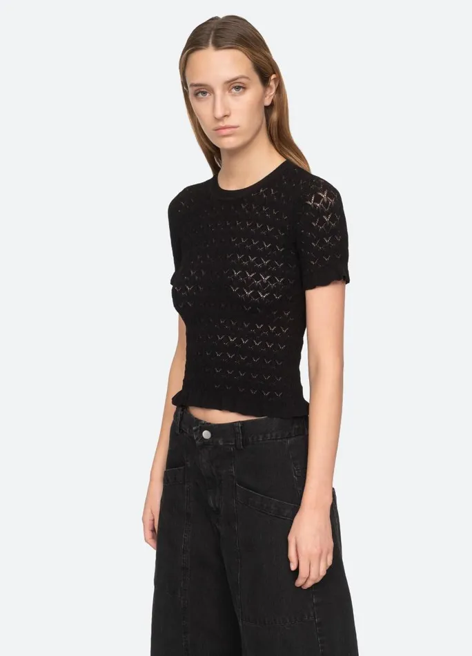 Sea New York Tops Women Rue SS Sweater Black