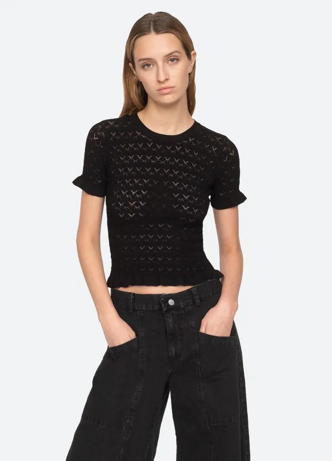 Sea New York Tops Women Rue SS Sweater Black