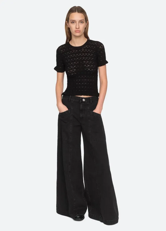 Sea New York Tops Women Rue SS Sweater Black