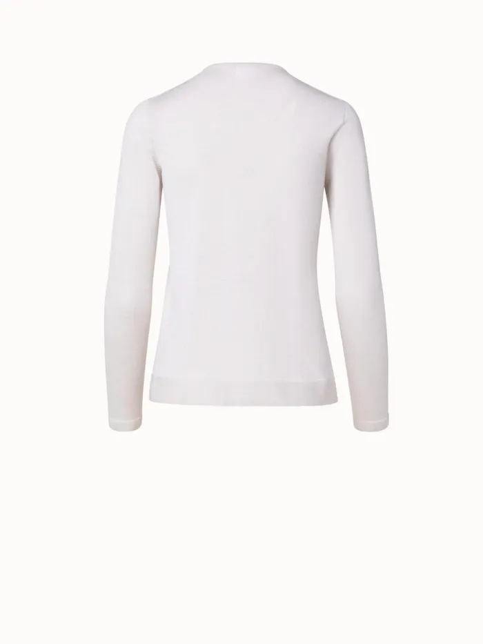 Seamless Cashmere Silk Knit Pullover Greige Women Akris Cashmere