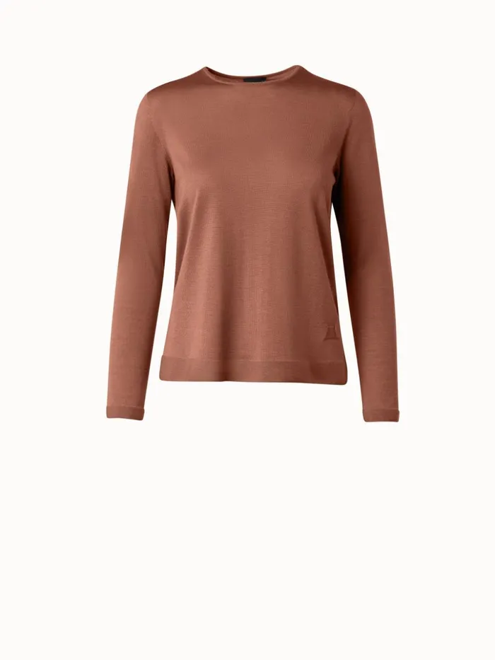 Seamless Cashmere Silk Knit Sweater Vicuna Women Akris Cashmere