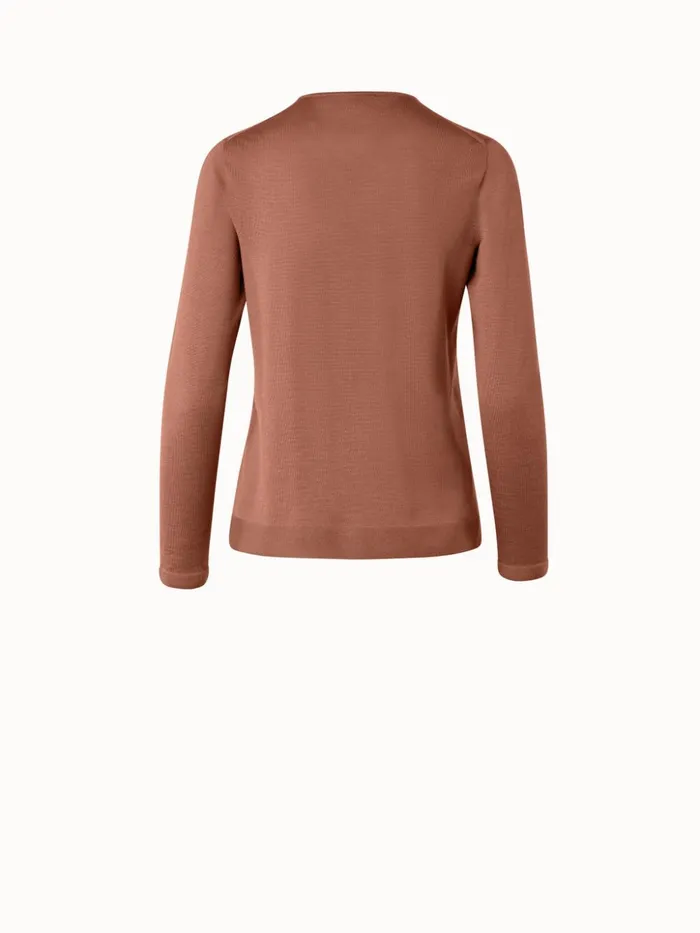 Seamless Cashmere Silk Knit Sweater Vicuna Women Akris Cashmere