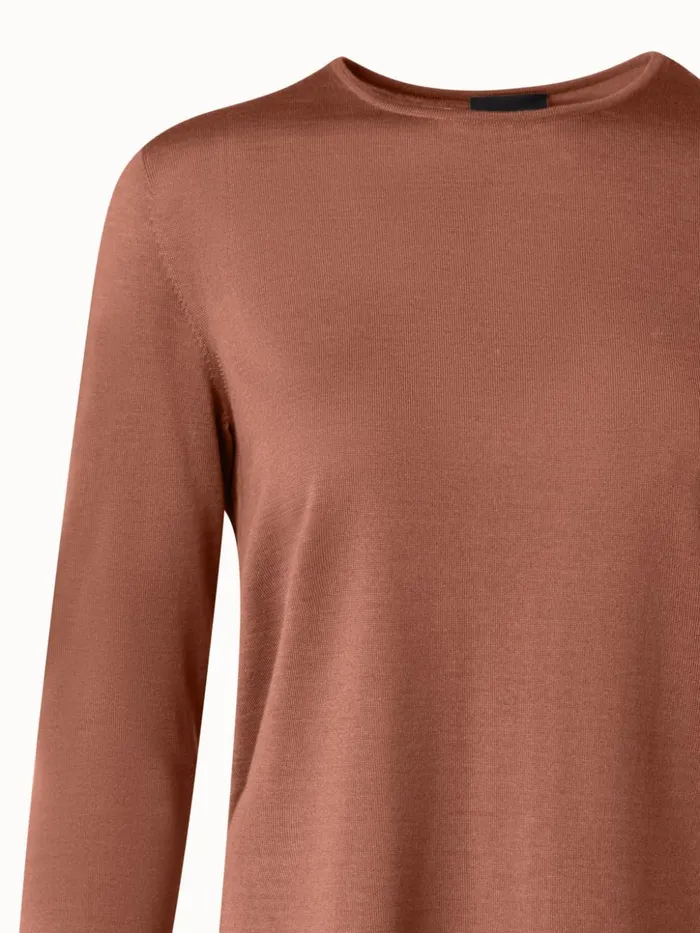 Seamless Cashmere Silk Knit Sweater Vicuna Women Akris Cashmere
