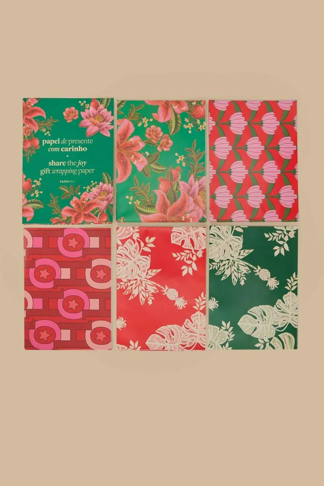 Share The Joy Giftwrap Paper Set Women Farm Rio Gifts