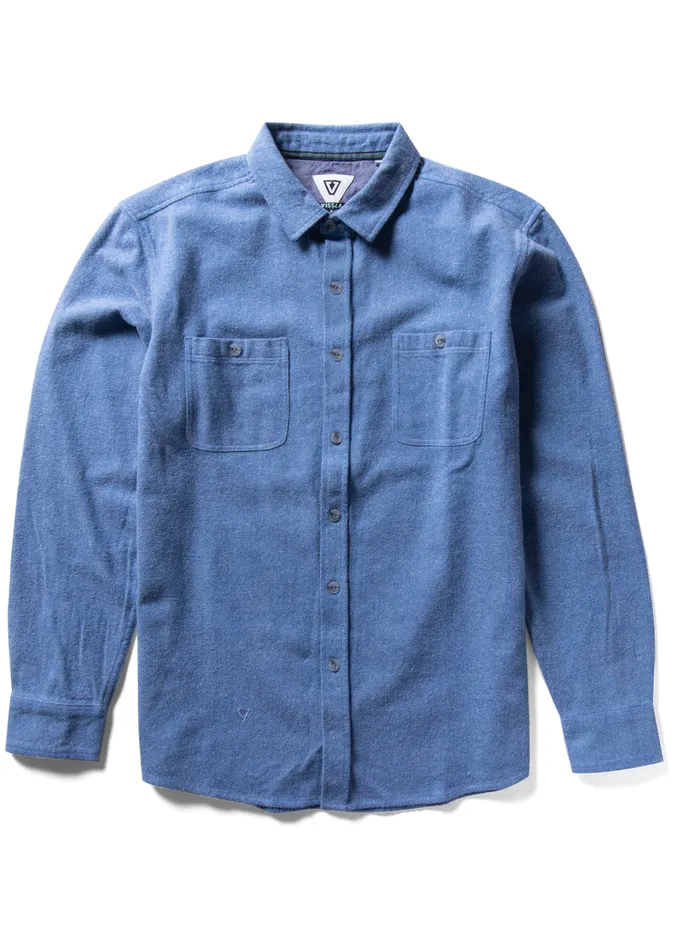 Shaver Ls Flannel Atlantic Blue Shirts and Flannels Vissla Men