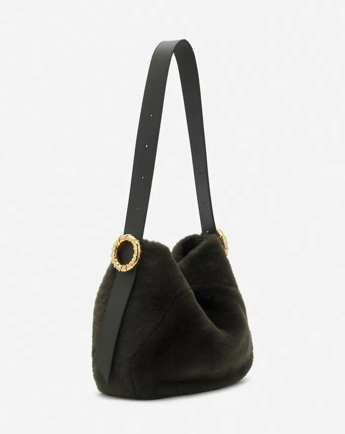 Shearling Mlodie Hobo Bag Loden Women Lanvin Tote Bags and Top Handle Bags Shearling Mlodie Hobo Bag Loden Women Lanvin Tote Bags and Top Handle Bags