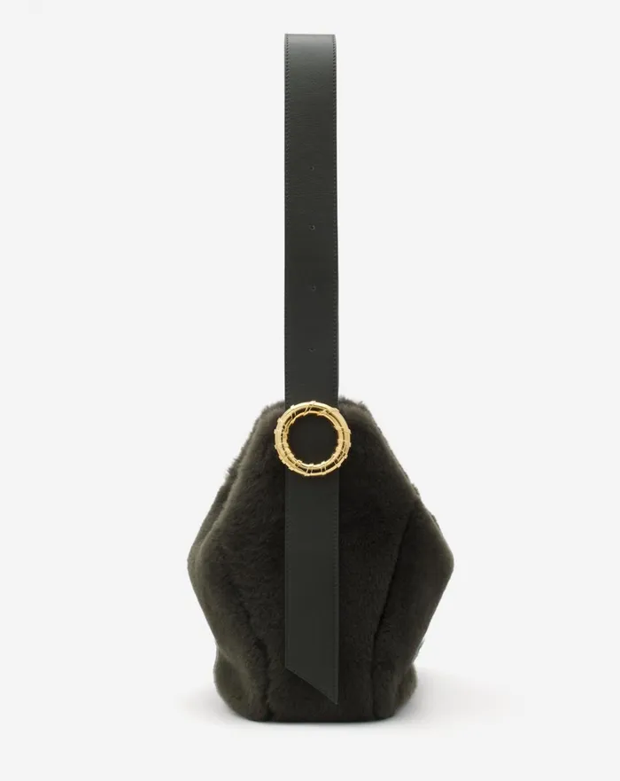 Shearling Mlodie Hobo Bag Loden Women Lanvin Tote Bags and Top Handle Bags Shearling Mlodie Hobo Bag Loden Women Lanvin Tote Bags and Top Handle Bags