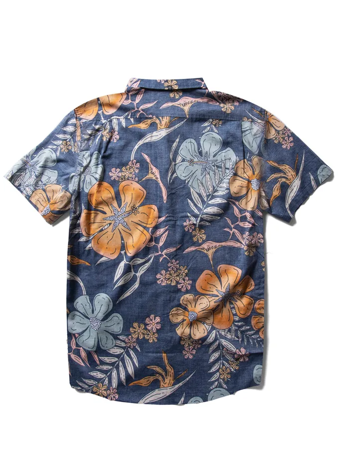 Shirts and Flannels Vissla Men Garden Isle Ss Shirt Dark Denim