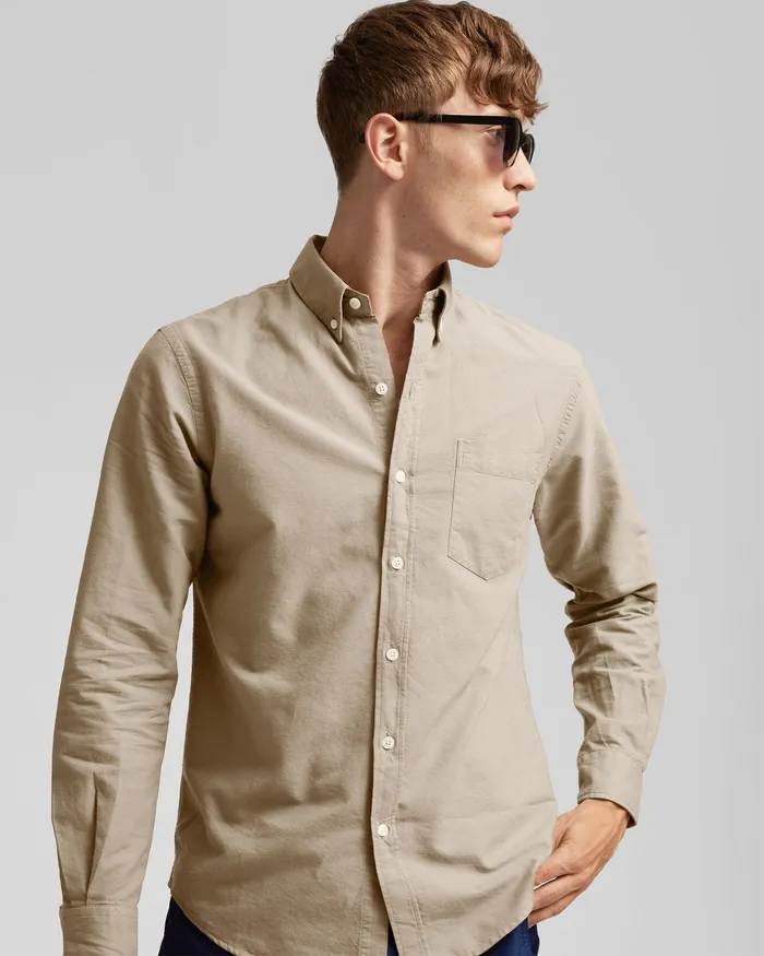 Shirts Colorfulstandard Men Organic Button Down Shirt 8211 Spring Green