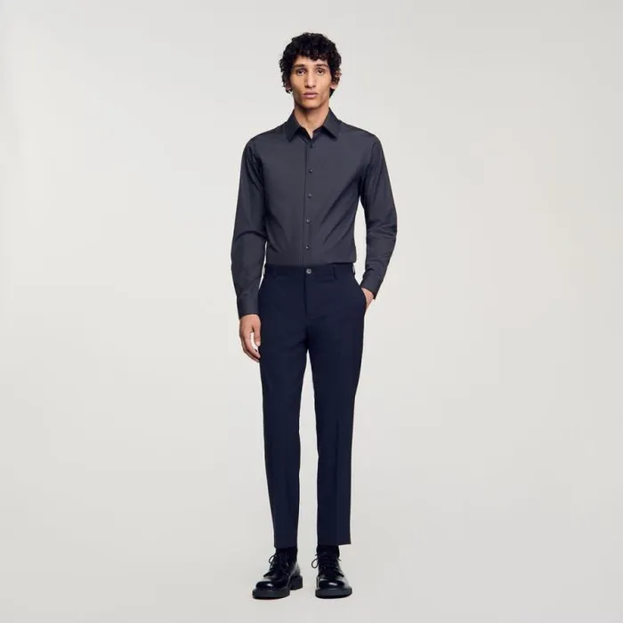 Shirts Men SANDRO Longsleeved Shirt Charcoal Grey