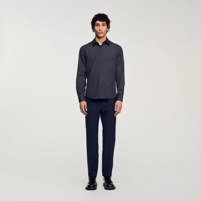 Shirts Men SANDRO Longsleeved Shirt Charcoal Grey