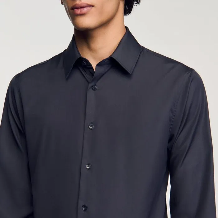 Shirts Men SANDRO Longsleeved Shirt Charcoal Grey