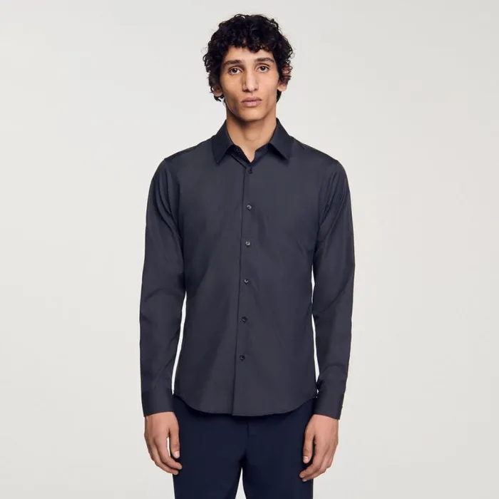 Shirts Men SANDRO Longsleeved Shirt Charcoal Grey