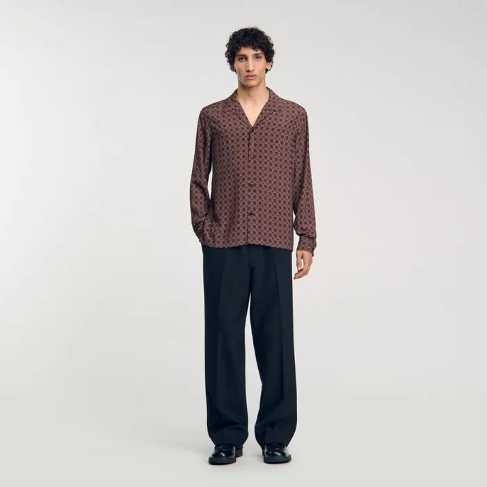 Shirts Men SANDRO Loosefit Shirt Brown