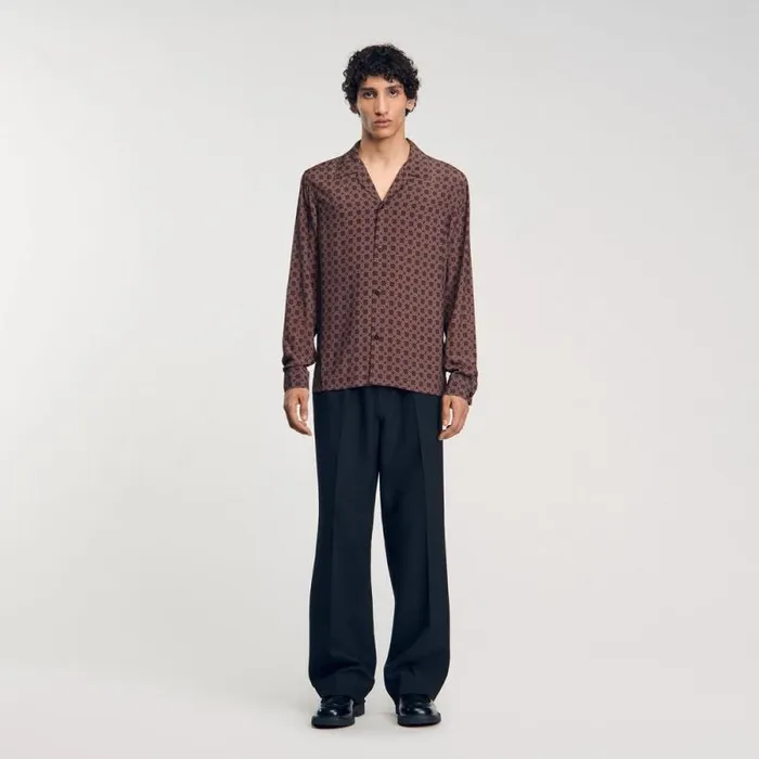 Shirts Men SANDRO Loosefit Shirt Brown