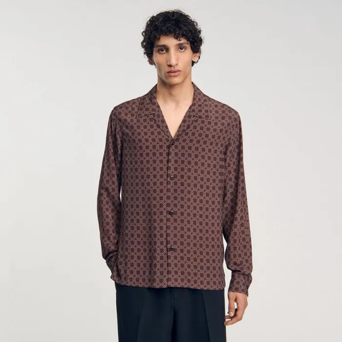 Shirts Men SANDRO Loosefit Shirt Brown