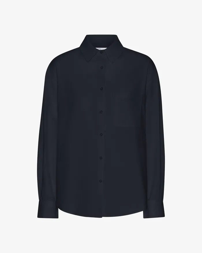 Shirts Women Organic Oversized Shirt 8211 Navy Blue Colorfulstandard