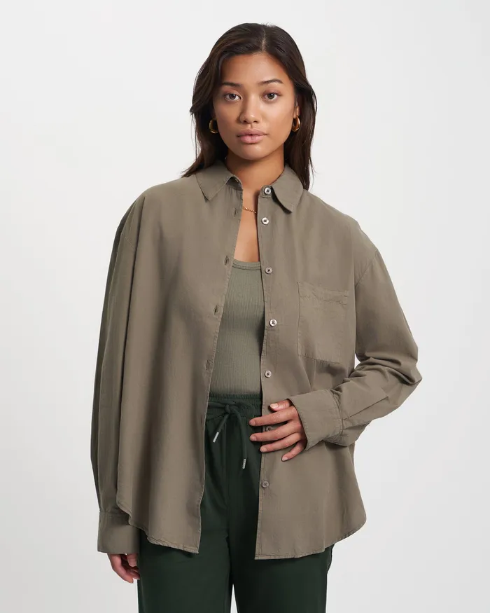 Shirts Women Organic Oversized Shirt 8211 Navy Blue Colorfulstandard