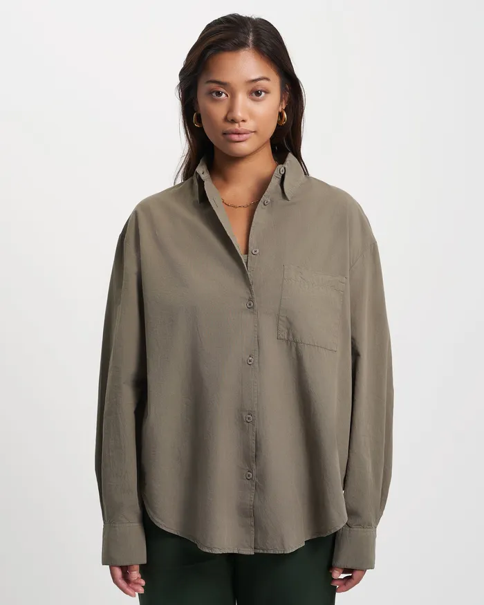 Shirts Women Organic Oversized Shirt 8211 Navy Blue Colorfulstandard